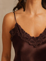 [Marrone] SilkSilky-IT Sleeveless V Neck Set di Bretelle 004