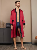 SilkSilky IT Seta pura Manica lunga Mens Robe Vino 003