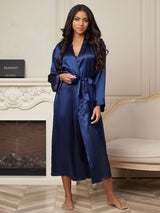 [Blu Scuro] SilkSilky-IT Long Sleeve Vestaglia da donna 006