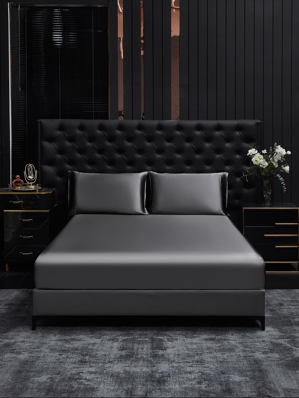 [Grigio Scuro] SilkSilky-IT 19Momme Seta pura Bedding Set 002