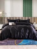 SilkSilky IT 25Momme Seta pura Bedding Set Nero 001