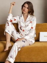 [Farfalla Bianca] SilkSilky-IT Seta pura Womens Pajamas 003,
