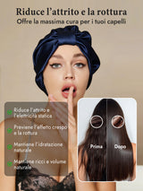 [Blu Scuro] SilkSilky-IT Cuffia di seta 003