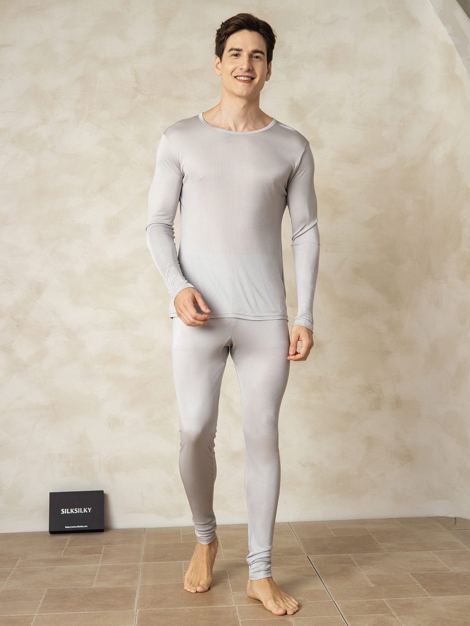 [Argento] SilkSilky-IT Seta Mens Pajamas 004