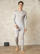 [Argento] SilkSilky-IT Long Sleeve Round Neck Intimo Lungo Uomo 004