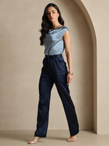 [Blu Scuro] SilkSilky-IT 19Momme Seta Womens Pants 008