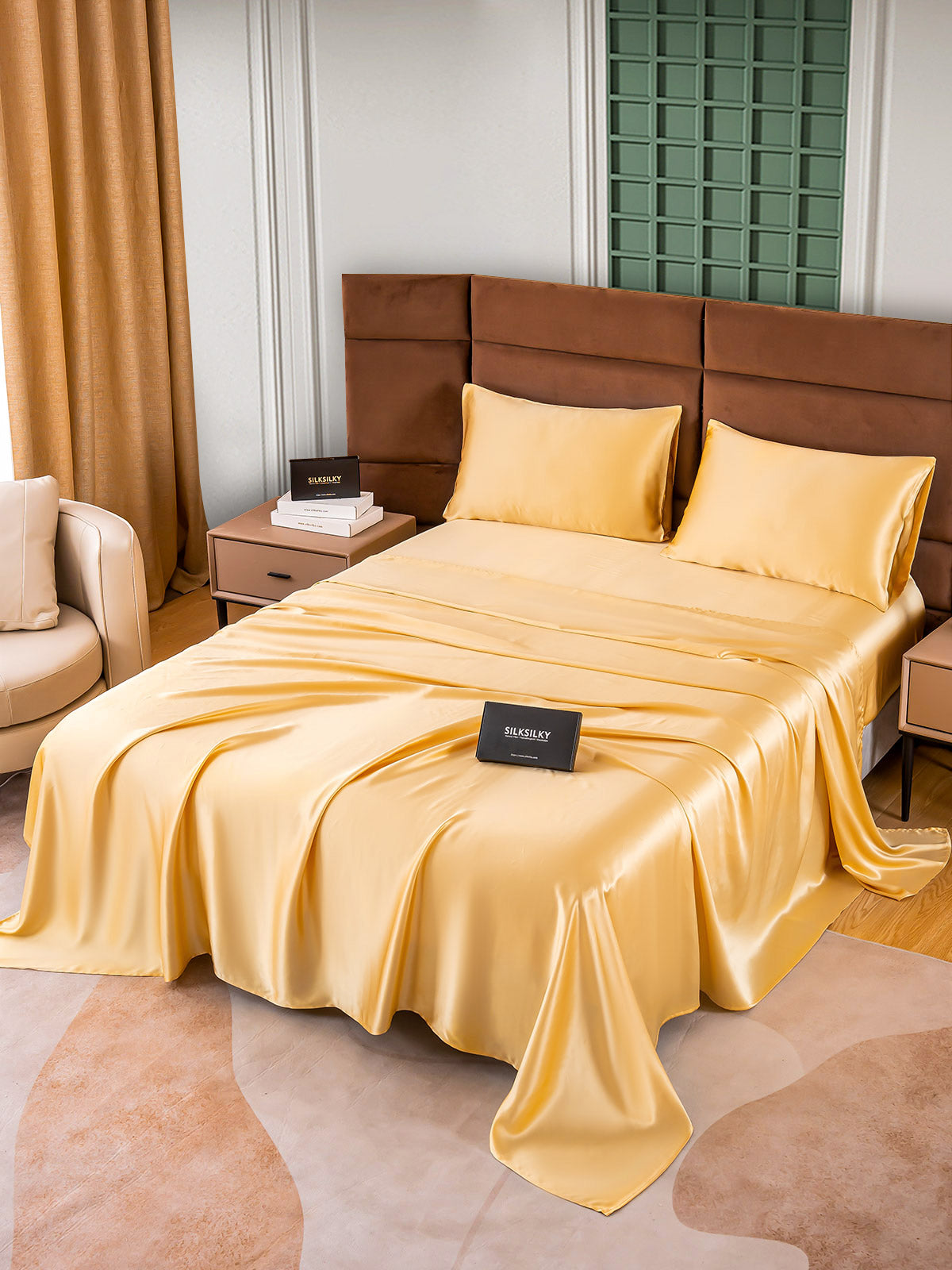 [Champagne] SilkSilky-IT 25Momme Seta pura Bedding Set 002