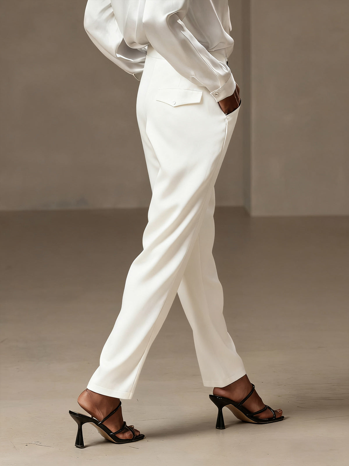 [Bianco] SilkSilky-IT 19Momme Seta Womens Pants 002
