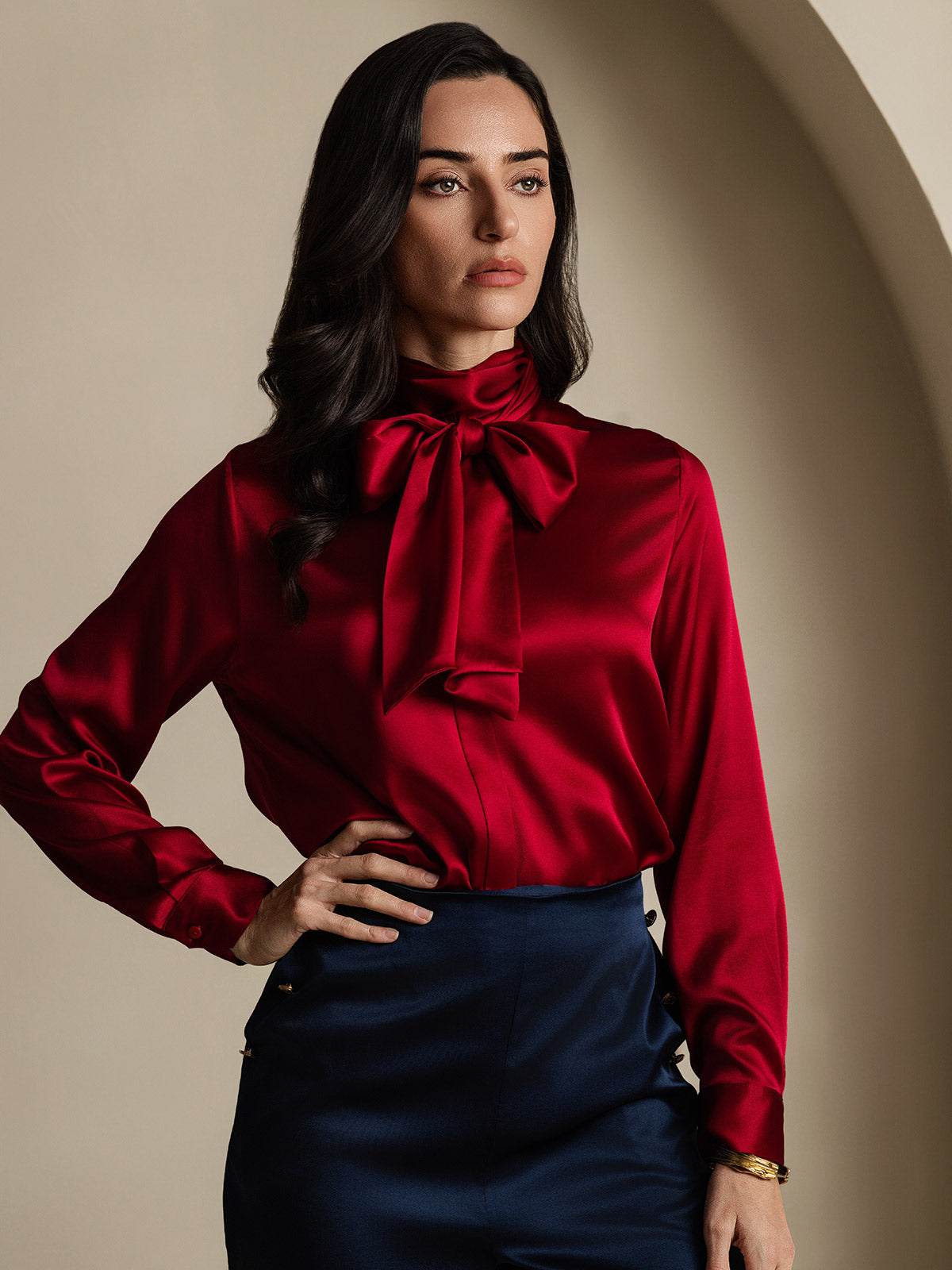 [Vino] SilkSilky-IT 19Momme Seta Womens Shirt 003