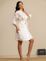 [Bianco] SilkSilky-IT 3/4 Sleeve Vestaglia da donna 007
