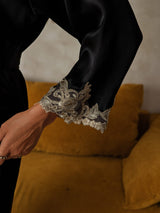 [Nero] SilkSilky-IT 3/4 Sleeve Vestaglia da donna 003