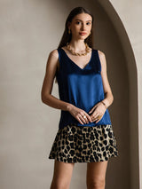 [Blu Scuro] SilkSilky-IT Sleeveless V Neck Cami 005