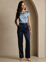 [Blu Scuro] SilkSilky-IT 19Momme Seta Womens Pants 007
