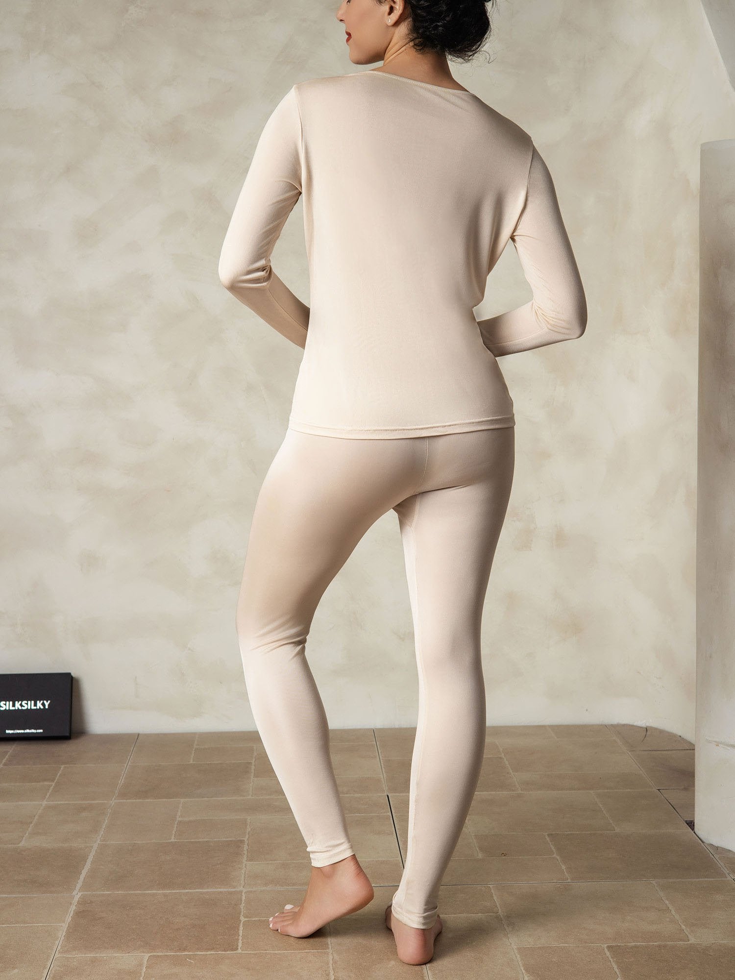[MarroneChiaro] SilkSilky-IT Seta Womens Pajamas 002