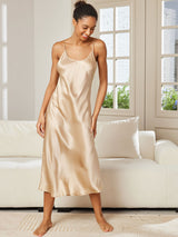[Champagne] SilkSilky-IT Sleeveless V Neck Camicia da notte 003