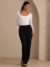 [Bianco] SilkSilky-IT Long Sleeve Collo a U Magliette donna 006