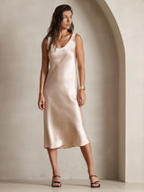 [Champagne] SilkSilky-IT Sleeveless Vestiti da donna 006