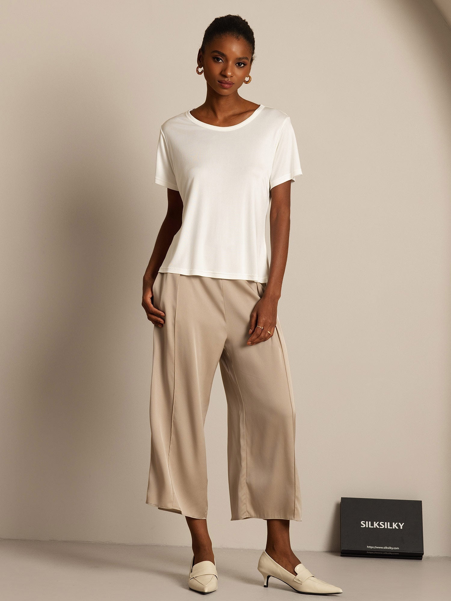 [Bianco] SilkSilky-IT Maniche Corte Womens T-Shirt 006