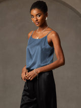 [Verde Petrolio Intenso] SilkSilky-IT Spaghetti Strap Cami 004