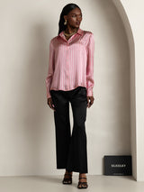 [Riga Rosa] SilkSilky-IT Long Sleeve Lapel Collar Camicie da donna 008