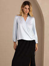 [Azzurro] SilkSilky-IT Long Sleeve Blouse 001
