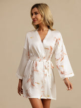 [Bianco] SilkSilky-IT 3/4 Sleeve Vestaglia da donna 001