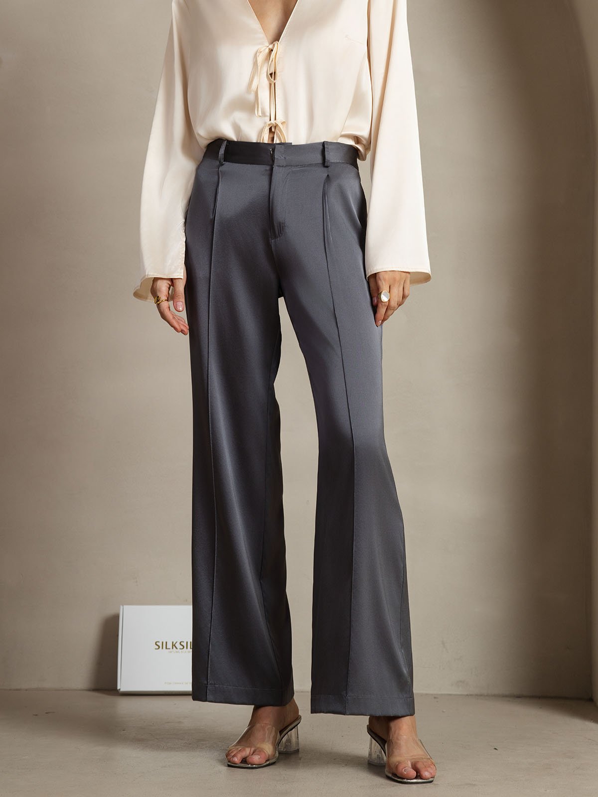 [GrigioScuro] SilkSilky-IT 19Momme Seta Womens Pants 001