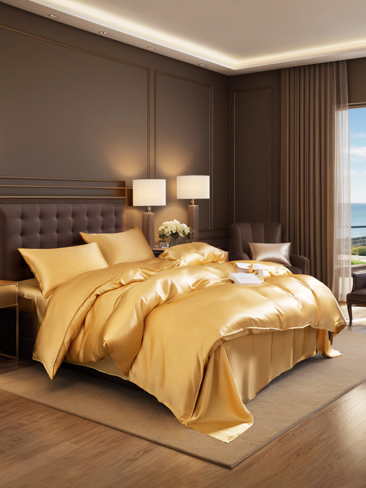 [Champagne] SilkSilky-IT 19Momme Seta pura Bedding Set 002