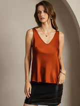 [Caramello] SilkSilky-IT Sleeveless V Neck Cami 007