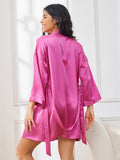 SilkSilky IT Seta pura A metà Womens Robe Vino 007