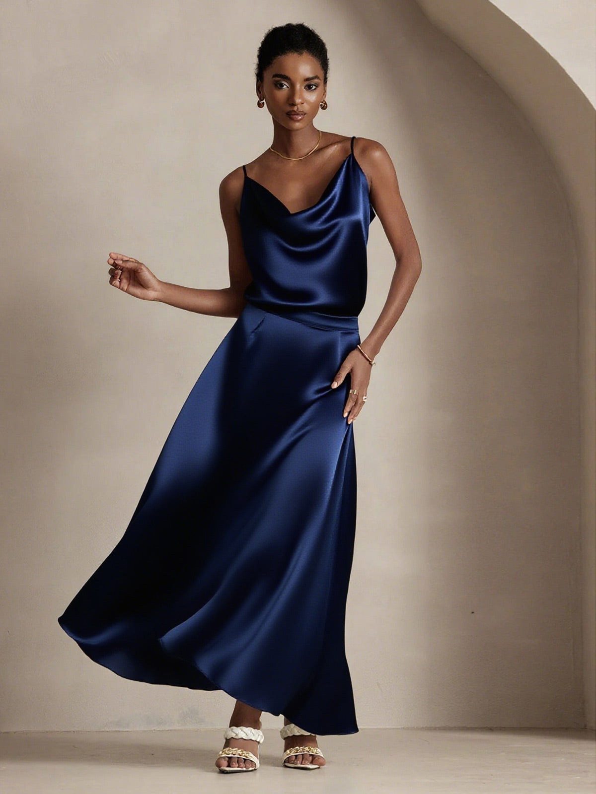 [Blu Scuro] SilkSilky-IT 19Momme Seta Skirt 001