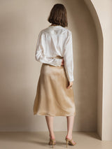 [Bianco] SilkSilky-IT Long Sleeve Lapel Collar Camicie da donna 002