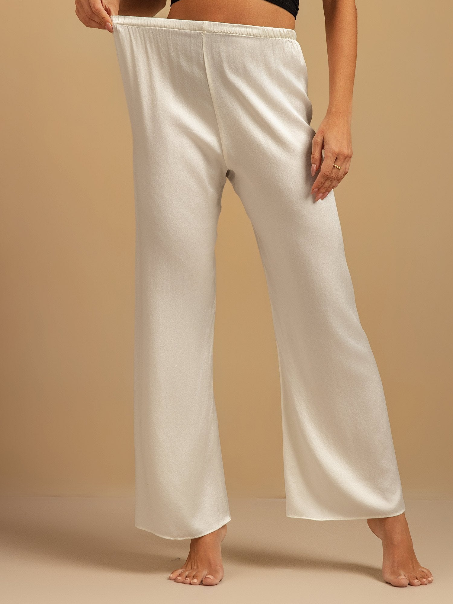 [Bianco] SilkSilky-IT 19Momme Seta Womens Sleep Bottoms 003,