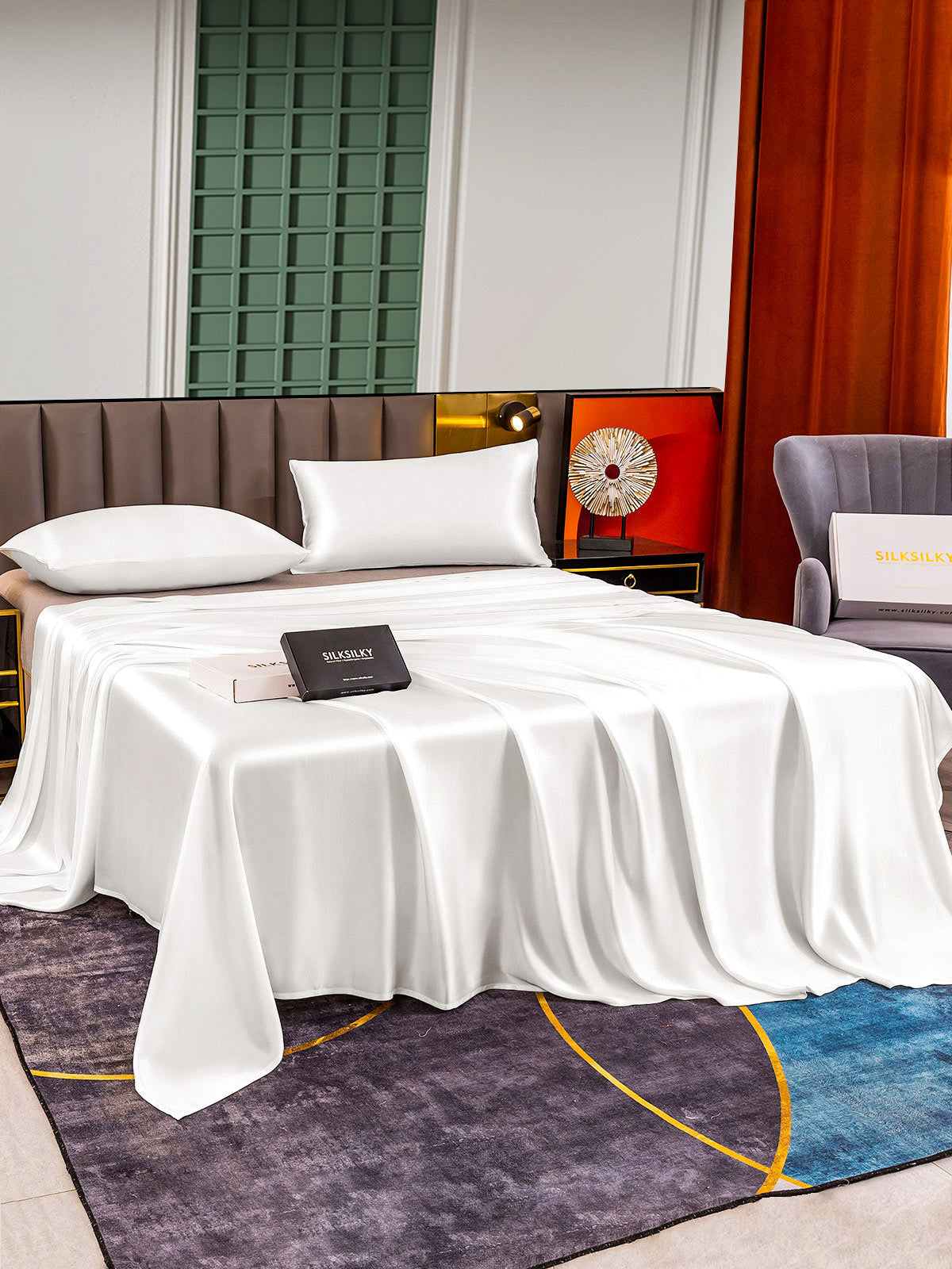 [Bianco] SilkSilky-IT 25Momme Seta pura Bedding Set 003