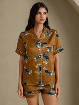 [Leone Marrone] SilkSilky-IT Short Sleeve Notch Collar Pigiami da donna 001