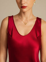 [Vino] SilkSilky-IT Senza maniche Scollo A Coppa Camicia da notte 004