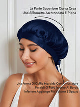 [Blu Scuro] SilkSilky-IT Cuffia di seta 003
