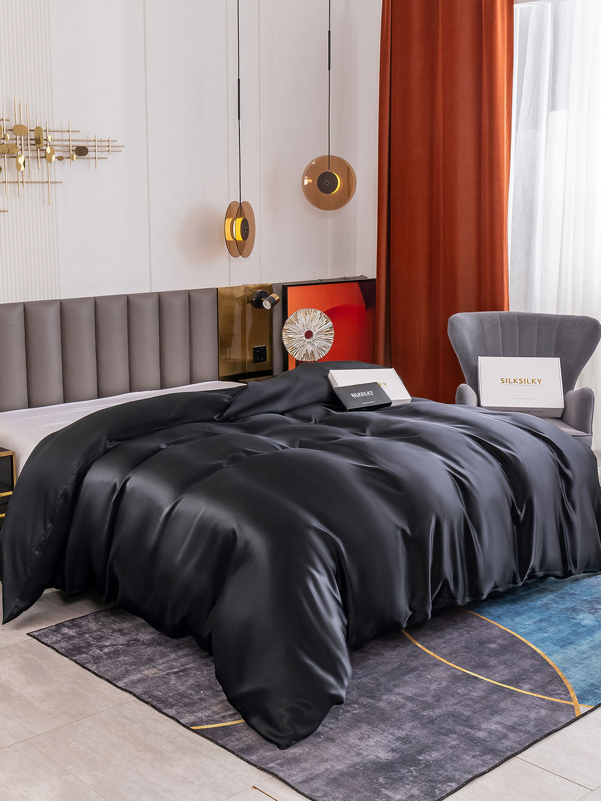[Nero] SilkSilky-IT 19Momme Seta pura Duvet Cover 001