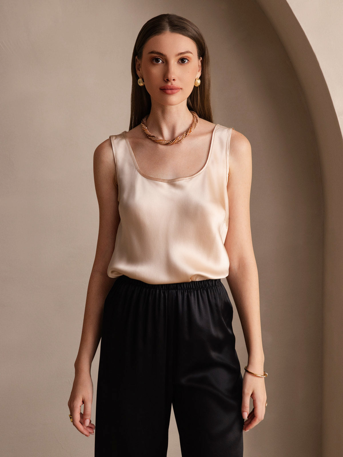 [Champagne] SilkSilky-IT 19Momme Seta Camisoles 006