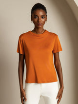 [Arancia] SilkSilky-IT Short Sleeve Magliette donna 003