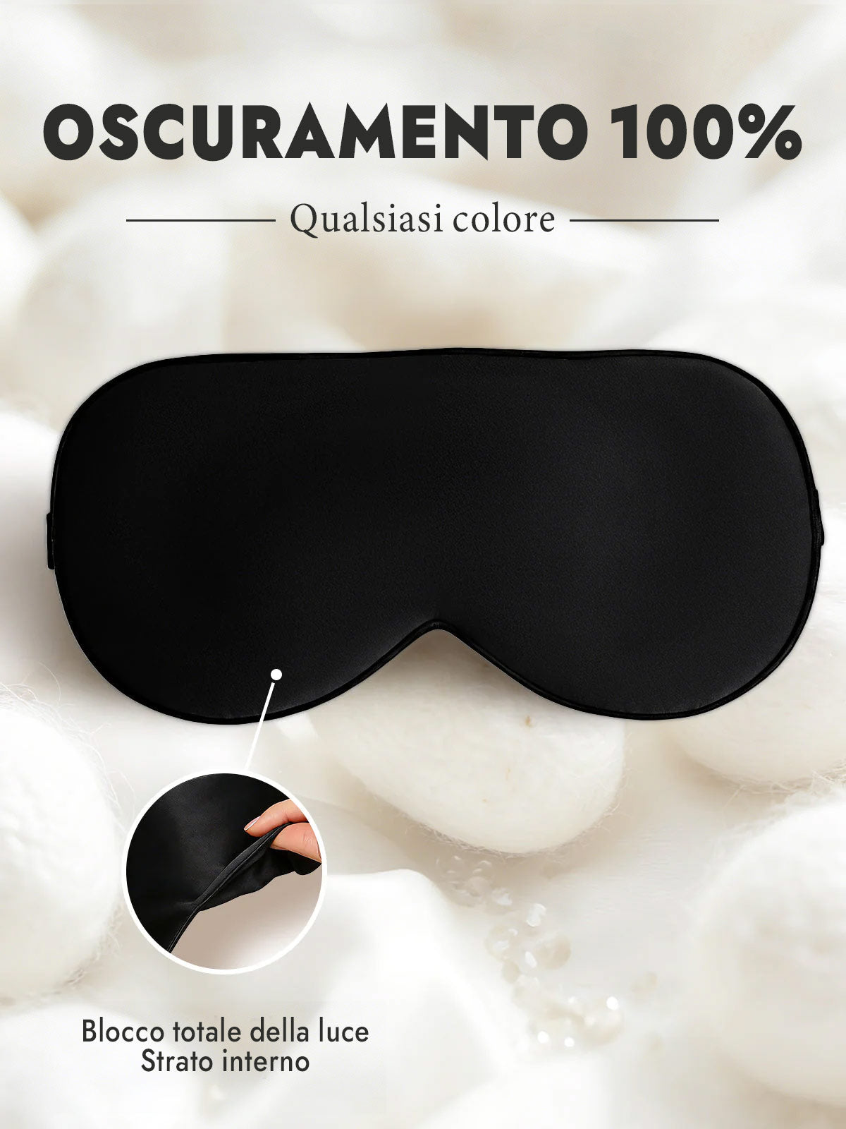 [Nero] SilkSilky-IT Mascherina da Notte 001