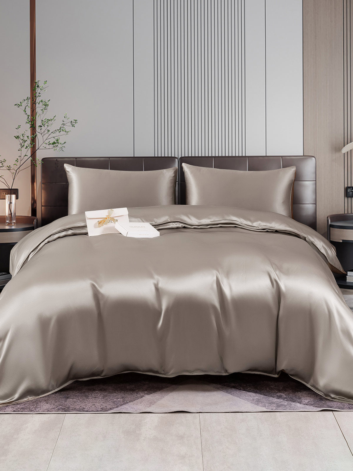 [Grigio] SilkSilky-IT 22Momme Seta pura Bedding Set 001