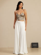 [Cachi] SilkSilky-IT Spaghetti Strap V Neck Cami 009