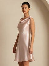 [Rosa] SilkSilky-IT Sleeveless Cowl Neck Vestiti da donna 004
