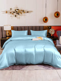 SilkSilky IT 19Momme Seta pura Bedding Set Azzurro 002