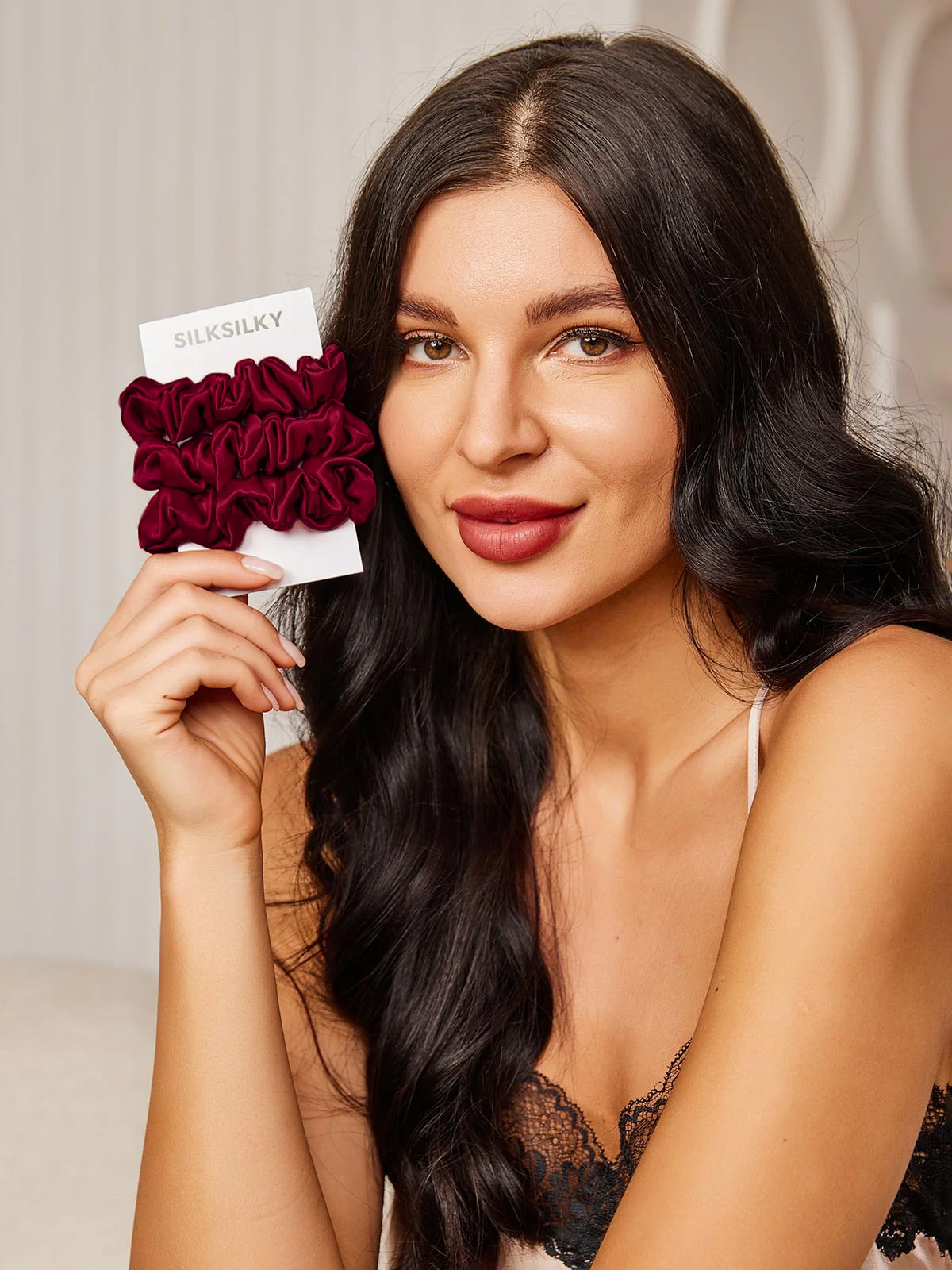 [Fucsia] SilkSilky-IT 19Momme Seta pura Scrunchie 002