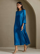 [Verde Acqua] SilkSilky-IT 3/4 Sleeve Round Neck Vestiti da donna 006
