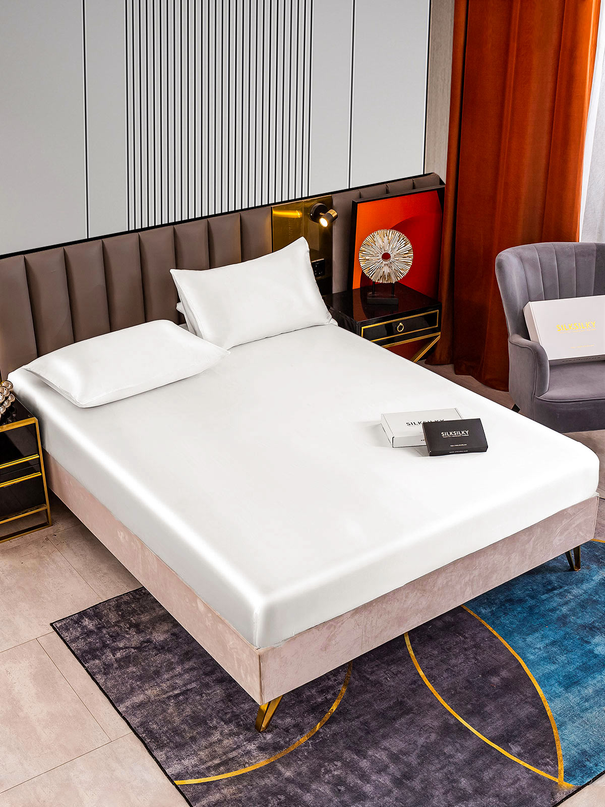 [Bianco] SilkSilky-IT 22Momme Seta pura Bedding Set 002