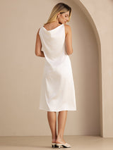 [Bianco] SilkSilky-IT Sleeveless Cowl Neck Vestiti da donna 002