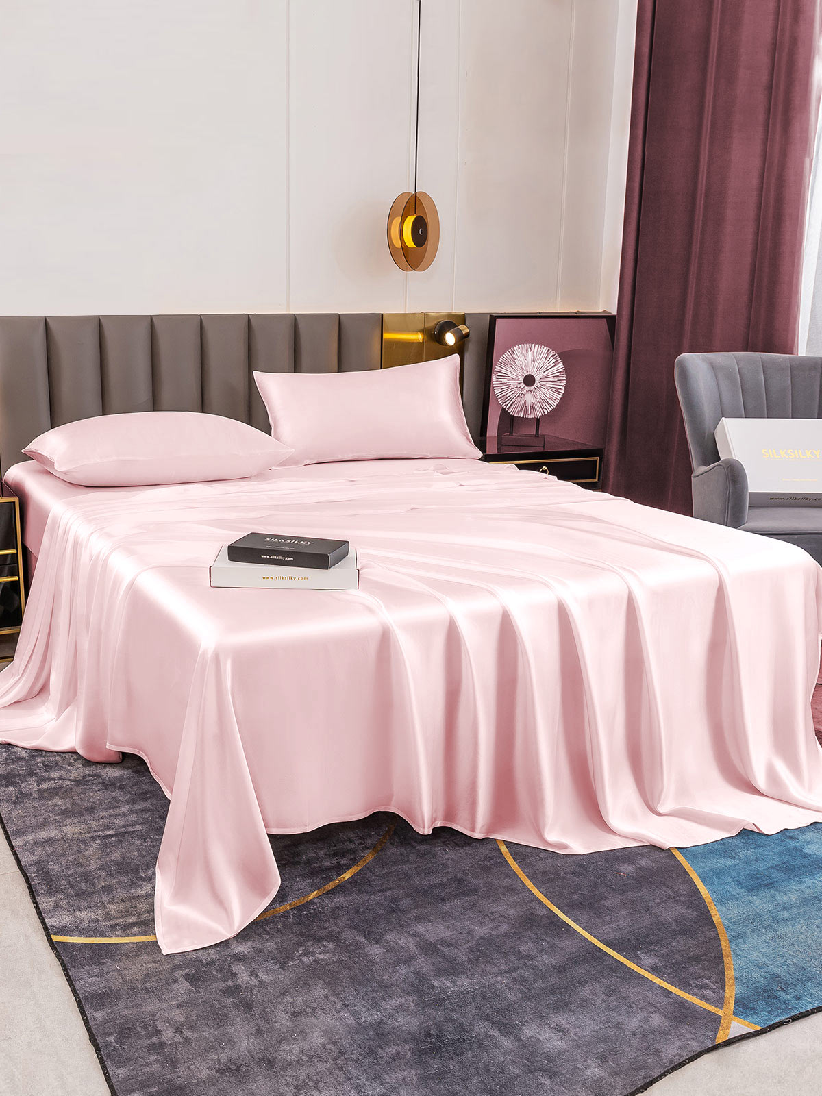 [Rosa] SilkSilky-IT 19Momme Seta pura Bedding Set 005